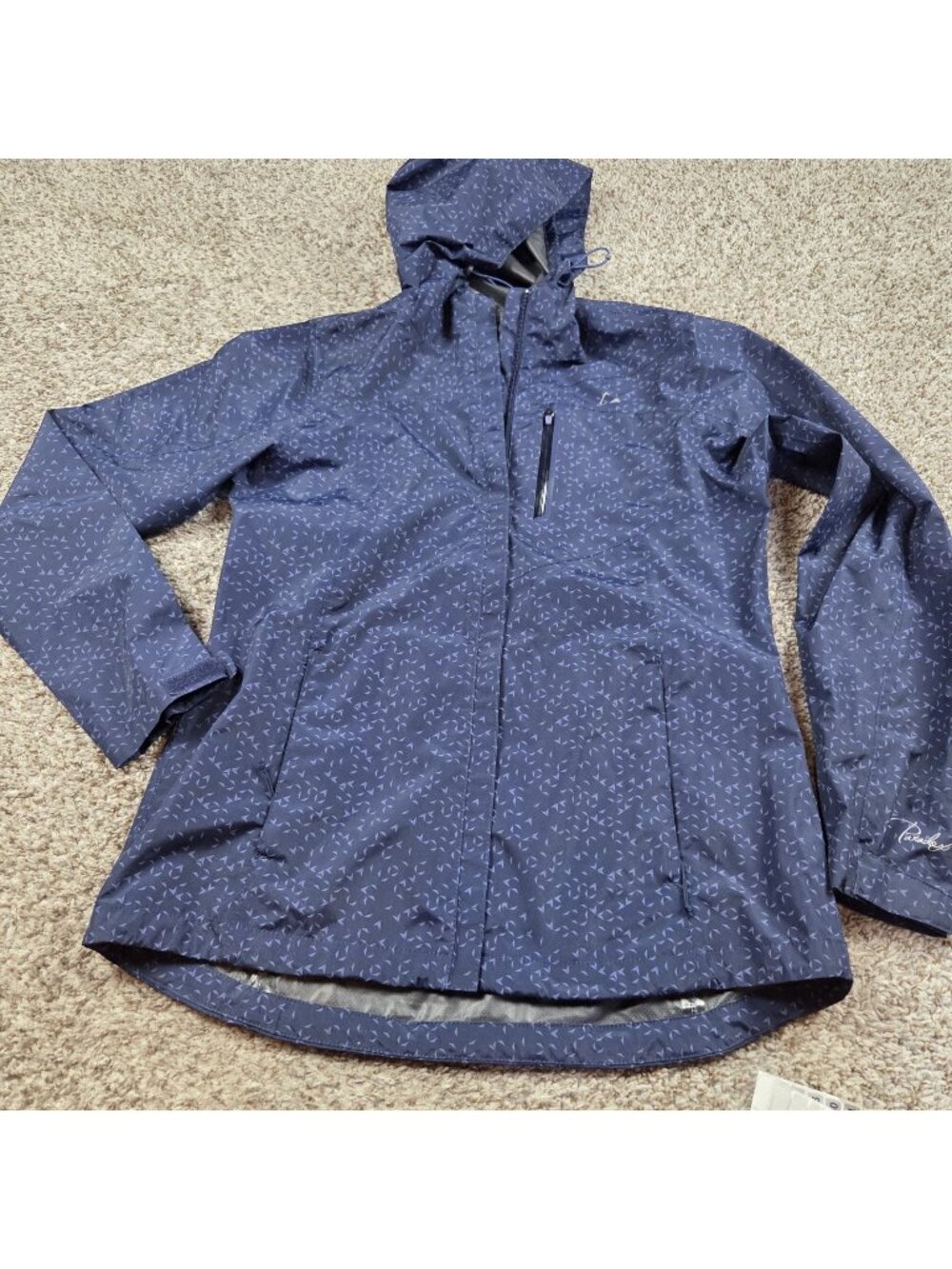 Paradox Rain Jacket Womens Medium Blue Hooded Full Zip Windbreaker
